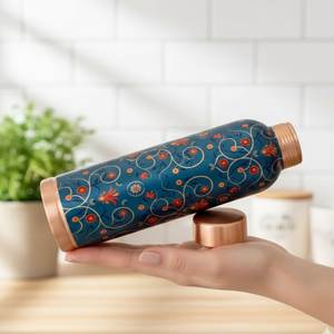 Luxury <b>Copper</b> Eco-Friendly Water Bottle with Lid Portable Home Gym Travel Drinkware Gift - Product Image 2