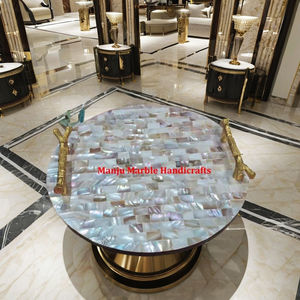 Nouvel article de cadeau de décoration d'hôtel classique Miroir incrusté de vadrouille en bois brillant naturel avec forme de poignée pour Love Style Resorts - Product Image 1