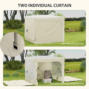 Tenda a baldacchino 8FT X 7FT resistente ai raggi UV con tende e zanzariere, riparo solare da campeggio e borsa per il trasporto - Product Image 5