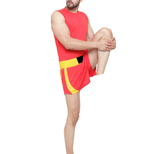 Traje de Entrenamiento de Boxeo para Hombre, Pantalones Cortos Rojos y Amarillos y Camiseta sin Mangas, Ropa de Combate Transpirable, Ropa Deportiva de Competición, Uniforme de Boxeo para Adultos - Product Image 4