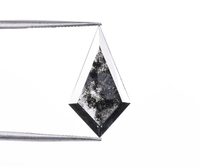 Diamante Negro Único de Corte Cometa de 2.30 Ct, Perforado con Láser, Color E, Cultivado en Laboratorio, Suelto, Personalizado, Salt Pepper, de Terceros