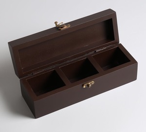 Wooden Rectangular <b>Storage</b> organizer with Patterned Lid Single Tier Decorative Box for Living Room for office Desk Organization - Product Image 2