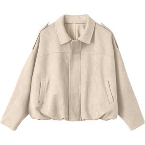 Fabricante OEM de Chaquetas de Cuero Sintético para Mujer, Chaqueta de Gamuza Personalizada, Chaqueta Casual de Invierno de Gamuza Suave Premium - Product Image 3