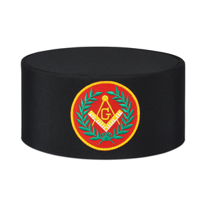 Casquette de Maître Maçon Loge Bleue Noire avec Emblème Rouge Brodé Personnalisé – Coiffe Cérémonielle – Chapeaux à Badges en Gros - Product Image 1