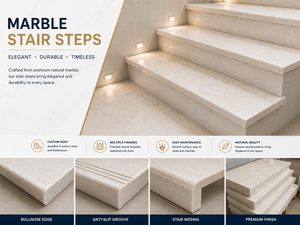 Revestimiento de Escaleras de Mármol Natural de Vietnam, Diseño Moderno, Ecológico, Duradero, Impermeable, para Uso en Interiores y Exteriores, para Apartamentos - Product Image 4