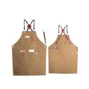 Tablier de bar en toile de haute qualité avec logo personnalisé, sangle en cuir à dégagement rapide, résistant aux rayures, pour personnel de service professionnel - Product Image 2
