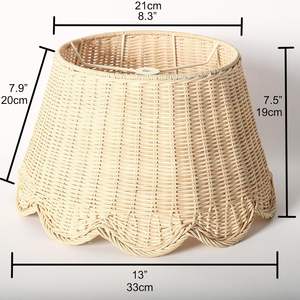 Abat-jour en rotin naturel tissé à la main, durable et écologique, support en laiton/cuivre/acier inoxydable, lampe de table décorative moderne - Product Image 3