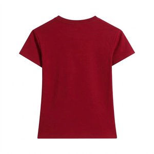 เสื้อยืดผู้หญิงคุณภาพสูงแบบใหม่ เนื้อผ้ายืดหยุ่น ผลิตจากเส้นด้ายคอตตอนผสมสแปนเด็กซ์ ระบายอากาศได้ดี สีชมพูพื้น ผลิตโดยผู้ผลิตเสื้อผ้าแบบย้อมสีพื้น - Product Image 2