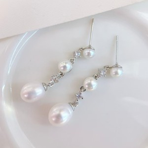 Fashionable Pure <b>Silver</b> <b>Dangle</b> <b>Earrings</b> Natural Freshwater Rice Pearls Popular DIY Jewelry Accessories - Product Image 3