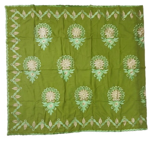 Green Embroidered Floral Swiss Voile Cotton <b>Shawl</b> Women Ethnic Scarf Breathable Daily Wear Style Elegant Hijab <b>Wrap</b> - Product Image 2