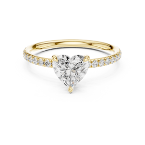 Bague de fiançailles classique en or 10k 14k 18k avec diamant de laboratoire taille cœur 1 carat, rapport IGI, diamant VS DEF pour anniversaire et mariage - Product Image 3