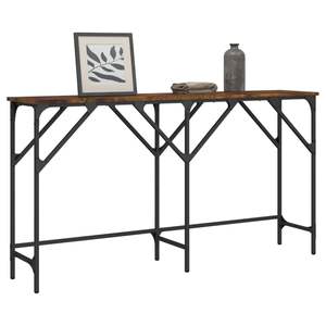 Table console étroite en bois d'ingénierie chêne fumé, élégante et peu encombrante - Product Image 1