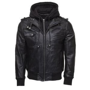 Chaqueta de mezclilla y cuero unisex de alta calidad, personalizable, 100% algodón, estilo casual para invierno, con logotipo bordado en la capucha. - Product Image 3