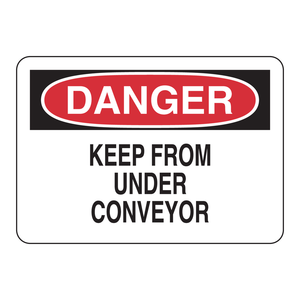 Panneau de signalisation de danger : Interdire l'accès sous le convoyeur - Sécurité industrielle, PVC, imprimé UV, panneau de signalisation solaire - Product Image 1