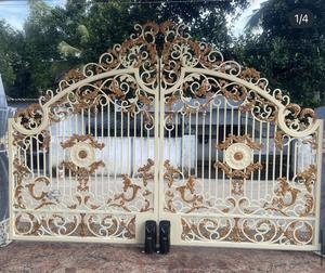 Portail en fer forgé classique, portail d'entrée décoratif de luxe en métal, portail de jardin, taille personnalisée, portail extérieur élégant, entrée d'hôtel et résidentielle - Product Image 5