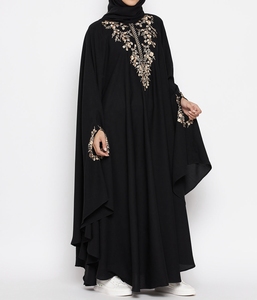 Wholesale Women Abaya Kaftan Dress Handmade Turkish Floor Length Long Sleeve Soft Breathable Polyester Floral Loose Fit - Product Image 2