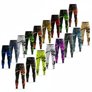 Leggings de compression personnalisés avec logo pour le sport, collants de gym et de course à séchage rapide, sous-vêtement athlétique pour l'entraînement, le yoga et le fitness - Product Image 1