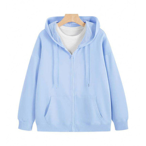 เสื้อฮู้ดดี้ผ้าฟลีซคุณภาพสูง 400 GSM แบบซิป สีพื้น ทรงโอเวอร์ไซส์ สไตล์ลำลองสำหรับผู้ชาย เสื้อฮู้ดดี้แบบซิปหนาพิเศษ - Product Image 2