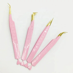 Pince à épiler rose en acier inoxydable, pointe de précision, surface lisse, outil de beauté pour extensions de cils et mise en forme des sourcils - Product Image 4