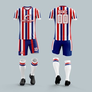 Competitive Summer Soccer Training Uniform Set with Short Sleeves <b>Socks</b> Printed Number 100% <b>Polyester</b> Anti-Bacterial Front Logo - Product Image 6