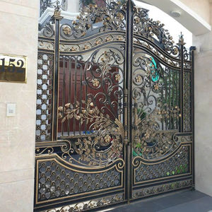 Portail moderne décoratif en fer forgé thermolaqué pour entrée de maison, hauteur personnalisée de 3 mètres pour villa, jardin et allée. - Product Image 1