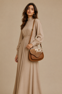 Sac à main en cuir de vachette naturel, sac bandoulière en cuir à poils style western, sac multi-usages - Product Image 2