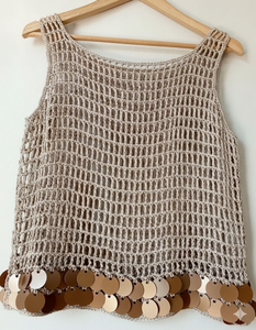 Ehri OEM Débardeurs de luxe sans manches pour femmes en laine au crochet faits à la main, respirants, écologiques, durables, à sequins, style streetwear - Product Image 4