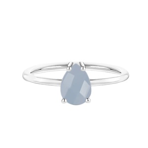 Blue Chalcedony Pear Faceted <b>Ring</b> in 925 Sterling Silver | Handmade Prong Set Gemstone <b>Ring</b> for Women | Custom Jewelry - Product Image 1
