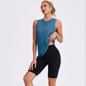 Débardeurs pour femmes sans manches en coton/élasthanne côtelé, écologiques, séchage rapide, respirants, style décontracté streetwear, avec nœud décoratif, ODM - Product Image 1