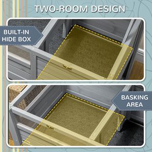 Terrario per Tartarughe Grigie da Interno con Ripiano Portaoggetti e Protezione dalle Intemperie - Product Image 4