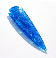 Épée rituelle en obsidienne aquatique : Lame en pierre précieuse artisanale, objet de collection