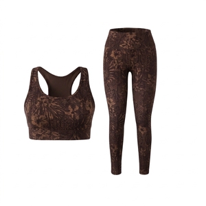 Conjunto de Yoga de 2 Piezas, Top y Leggings de Cintura Alta, Ropa Deportiva Transpirable, Traje Deportivo Cosido - Product Image 5