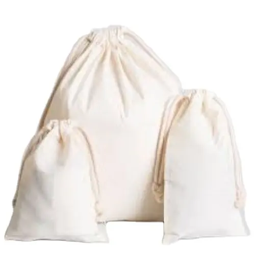 Sac à cordon en toile recyclée pochette personnalisée sac en coton sac promotionnel en coton biologique durable à bas prix en gros