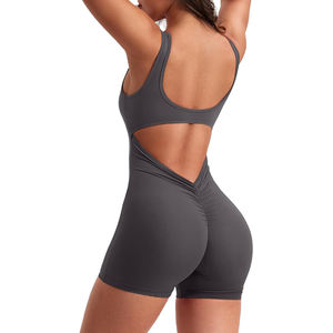 Combinaison de yoga dos nu pour femme, justaucorps de sport sans couture, tenue athlétique sexy en Spandex et Polyester, extensible dans les quatre sens, pour le fitness - Product Image 4