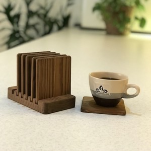 Smooth Edge <b>Wooden</b> Coasters <b>Round</b> Set Heat Resistant Drink Rest for Coffee Tea Mug Glass Anti Slip <b>Table</b> Protection <b>Dining</b> Hotel - Product Image 1