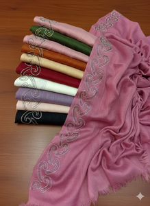 Elegant Rhinestone-Embellished Chiffon Feel Long Women's Hijab Luxurious Soft <b>Wrap</b> Scarf Solid Pattern Vibrant Colors Spring - Product Image 3