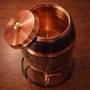 เครื่องจ่ายน้ำทองแดงลายลายนูนทรงกลมชุบทองสไตล์โบราณสำหรับตกแต่งบ้าน - Product Image 2
