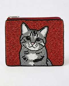 ALI FASHION ART กระเป๋าใส่เหรียญรูปโคลเวอร์ประดับลูกปัดน้ำหนักเบาทำด้วยมือ กระเป๋าซิปผ้าฝ้ายสีขาวทรงสี่เหลี่ยม ของขวัญงานปาร์ตี้ธีมดอกไม้ AFA-04 - Product Image 4