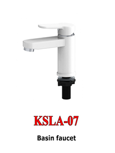 KSLA-07 <b>Basin</b> Faucet <b>Single</b> Handle Deck Mounted White Plastic Minimalist Design Bathroom Sink <b>Tap</b> - Product Image 1