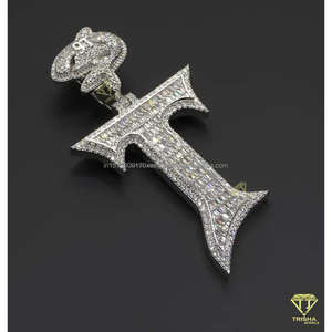 Baguette Moissanite Cross Pendant Hip Hop Necklace <b>Iced</b> <b>Out</b> Statement Jewelry Fashion <b>Chain</b> Gift - Product Image 3
