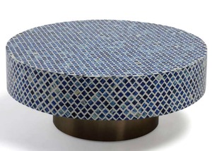 Mesa de Centro Redonda Moderna con Incrustaciones de Hueso y Panel de Madera de Alta Calidad, el Mejor Mueble para el Hogar o la Villa, Precio al por Mayor - Product Image 2