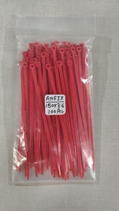 สายรัดไนลอนสีแดง 250*4 | สายรัดพลาสติกแบบล็อคตัวเอง |   สายรัดจัดการสายไฟอุตสาหกรรม - Product Image 2