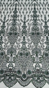 Designer Handwork Beads Imported Tulle <b>Fabric</b> <b>for</b> Wedding Apparel Party Wear Veils & High-End Fashion Garments - Product Image 3