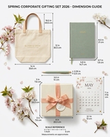 Ensemble cadeau d'entreprise personnalisé, sac fourre-tout en toile écologique, carnet, stylo, boîte à ruban, kit promotionnel VIP pour la fête des mères