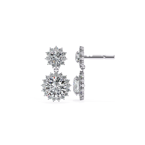Boucles d'oreilles pendantes REYES en moissanite taille ronde 1,5 carat, certifiées GRA, en argent sterling 925, cadeau de mariage pour femme, en promotion - Product Image 1