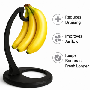 Wooden Banana <b>Hanger</b> <b>Stand</b> Countertop Fruit Holder Kitchen Storage Organizer Heavy Duty Banana Rack Modern Produce Holder - Product Image 3