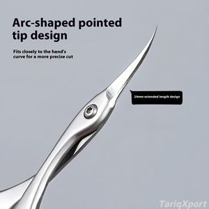 Stainless Steel Manicure Scissors Sharp Blade <b>Cuticle</b> Trimmer Beauty <b>Tools</b> For Adults Round Handle Durable Design - Product Image 4