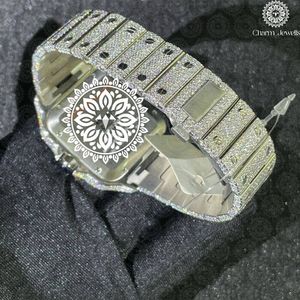 Reloj de Lujo para Hombre Charm_Jewells, Caja Cuadrada de Acero Inoxidable, Bisel con Diamantes, Movimiento Mecánico Analógico, Esfera de 40 mm, 10 Bar - Product Image 3