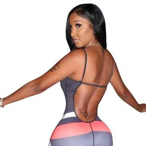 Combinaison de sport une pièce pour femme, coupe ajustée, extensible, pour l'entraînement et les activités sportives - Product Image 5