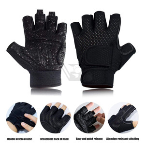 Premium Weightlifting Pull Ups <b>Gymnastic</b> Gloves Half Finger Fitness Gym Gloves With Strong Wrist Wrap Support Custom Logo - Product Image 3